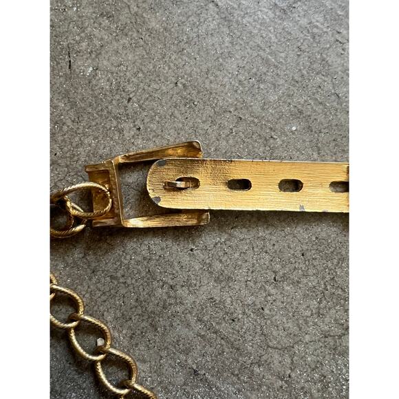 Vintage Belt, Gold, Brass Buckle, 70s 80s, Chain Belt main image 6